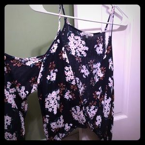 Floral low neck crop
